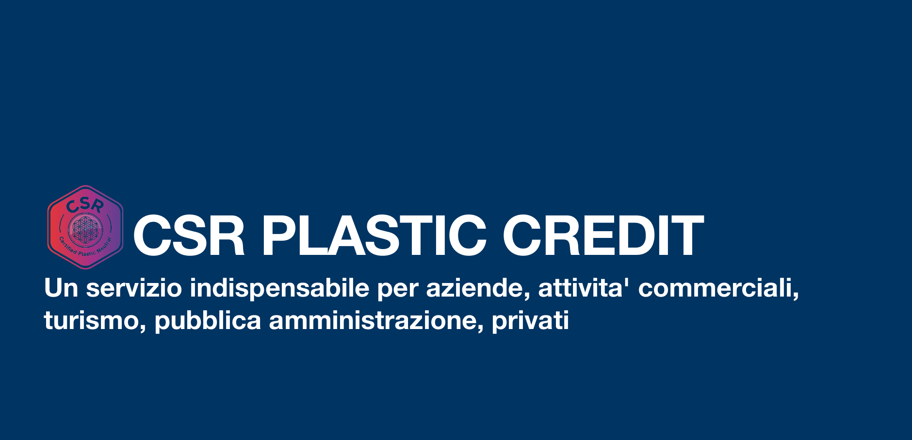 Presentazione CSR Plastic Credit